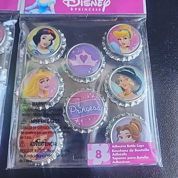Disney Princess 24 Adhesive Bottle Caps (3pk's Of 8) EK SUCCESS  Junk Journal - Picture 2 of 3